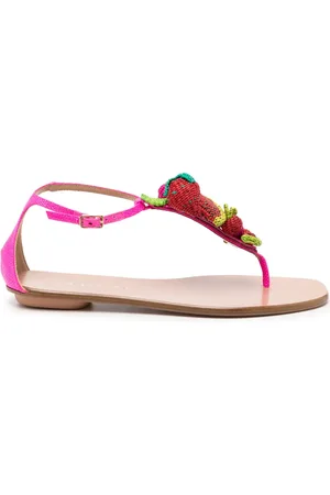 Aquazzura Strawberry Punch woven-embellished sandals