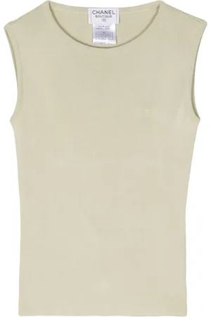 CHANEL 1998 CC-embroidered tank top