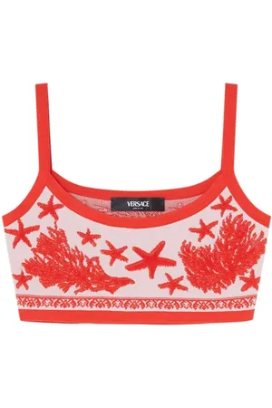 VERSACE Barocco Sea knitted crop top