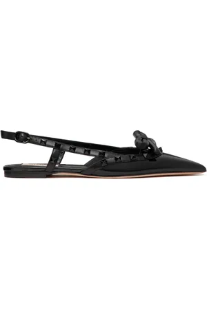 VALENTINO GARAVANI Rockstud Bow slingback ballerina shoes