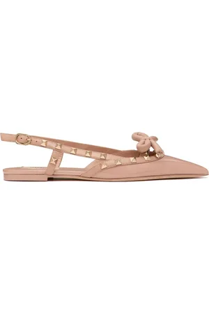 VALENTINO GARAVANI Rockstud Bow slingback ballerina shoes