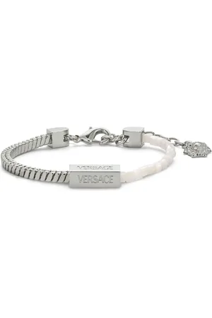 VERSACE Logo-charm beaded bracelet