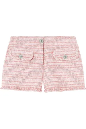 VERSACE Tweed mini shorts