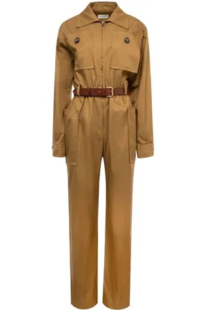 Saint Laurent Belted organic cotton jumpsuit