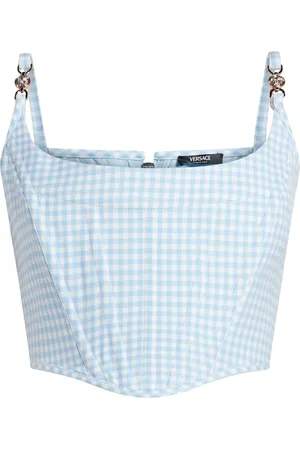 VERSACE Medusa gingham corset top