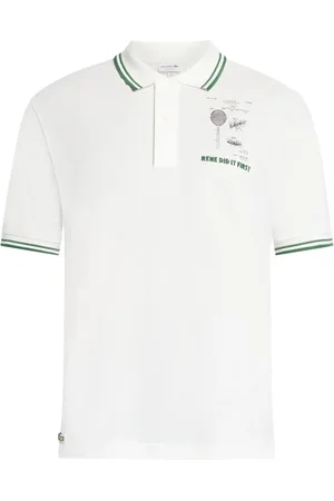 Lacoste Slogan-embroidered cotton polo shirt