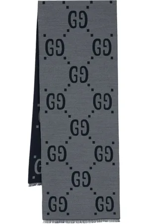 Gucci GG-jacquard frayed scarf