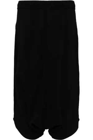 JULIUS Drop-crotch cotton track shorts
