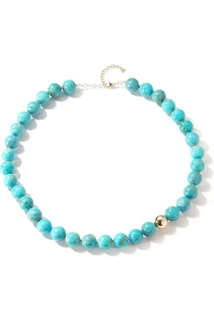 Mateo 14kt yellow gold turquoise choker necklace