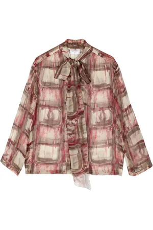 CHANEL 1990s checked silk shirt