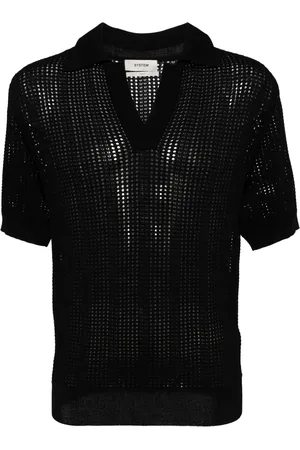 SYSTEM Skashi open-knit polo shirt
