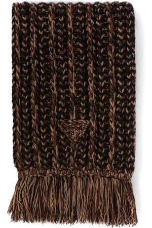 Prada Ribbed-knit wool-cashmere scarf