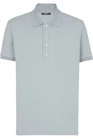 Balmain Short-sleeve cotton-blend polo shirt