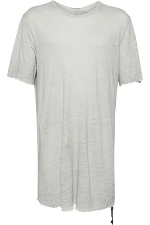 ISAAC SELLAM EXPERIENCE Leather-strap linen T-shirt