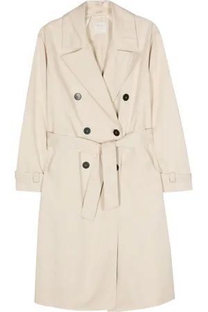 FORTE FORTE Double-breasted belted trench coat