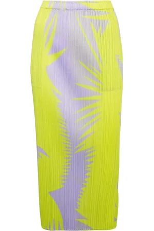 PLEATS PLEASE ISSEY MIYAKE Abstract-print pliss?? midi skirt