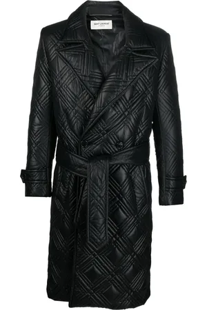 Saint Laurent Quilted wrap midi coat