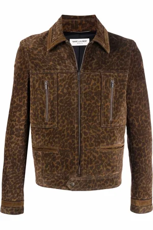 Saint Laurent Leopard-print suede jacket