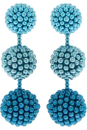 Oscar de la Renta Beaded Sphere clip-on earrings