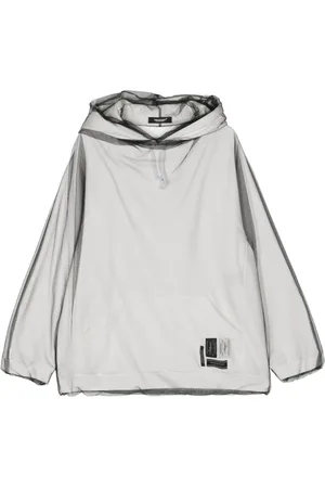 UNDERCOVER Mesh-overlay cotton hoodie