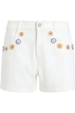 Cinq A Sept Brea beaded cotton shorts