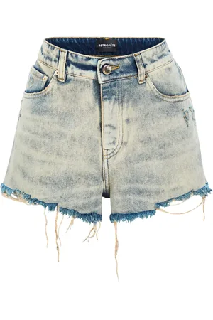 Retrofete Lucky acid-wash denim shorts