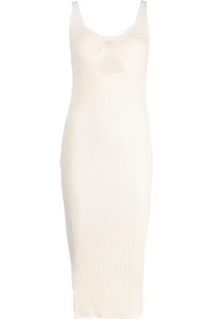 JOHN ELLIOTT Mineral twist-detail ribbed-knit midi dress