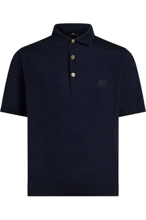 Etro Logo-embroidered knitted polo shirt