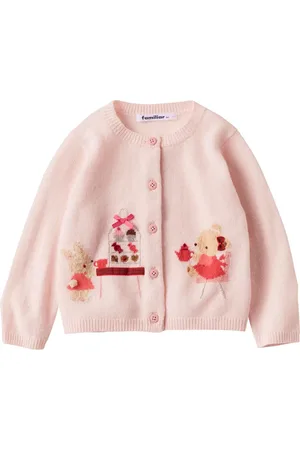 Familiar Intarsia-knit wool cardigan