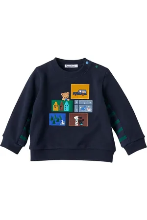Familiar Embroidered-design cotton sweatshirt