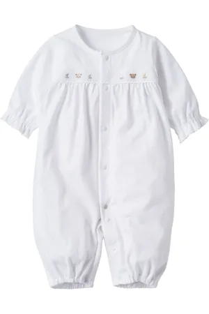 Familiar Emboidered motif cotton romper
