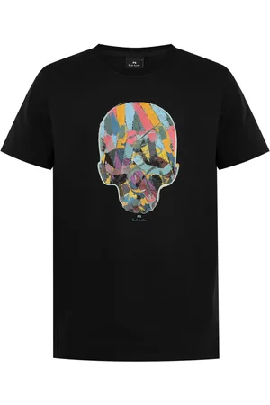 Paul Smith Painted-skull-print cotton T-shirt