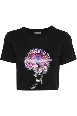 MUGLER Anemone cotton cropped T-shirt