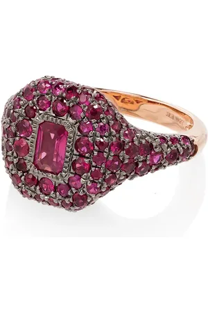 Shay 18kt rose gold pav?? ruby pinky ring