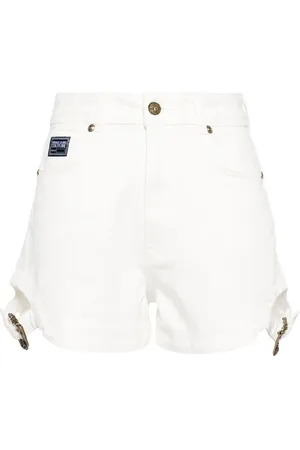 VERSACE Baroque Buckle denim shorts