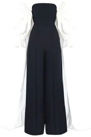 GRETA CONSTANTINE Cape-design two-toned jumpsuit