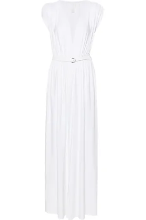 Norma Kamali Belted gathered maxi dress