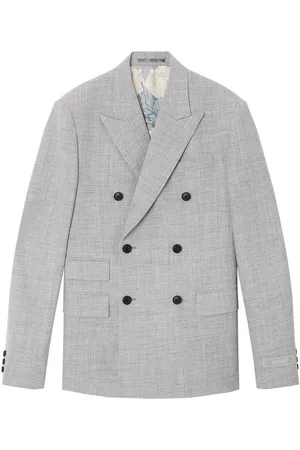 VERSACE Double-breasted wool-blend blazer