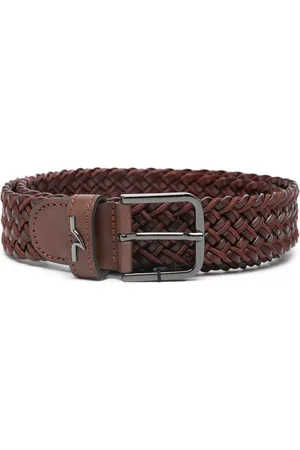 Paul & Shark Interwoven-design leather belt
