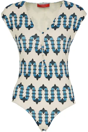 La DoubleJ Geometric-print bathing suit