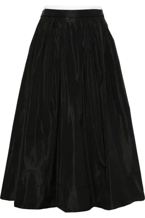 Maje Contrast-waistband midi skirt