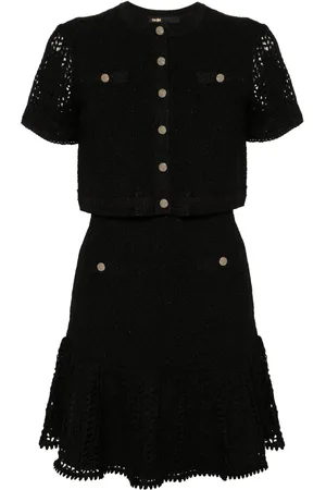 Maje Layered crochet mini dress