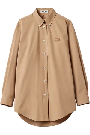 Miu Miu Logo-appliqu?? poplin shirt