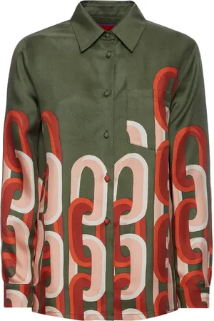 La DoubleJ Silk geometric print shirt