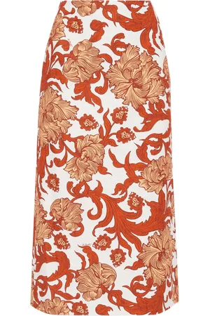La DoubleJ Floral-print high-waisted pencil skirt