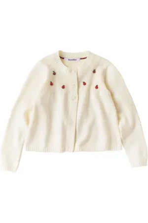 Familiar Apple-appliqué knitted cardigan