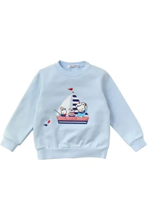 Familiar Embroidered motif cotton sweater