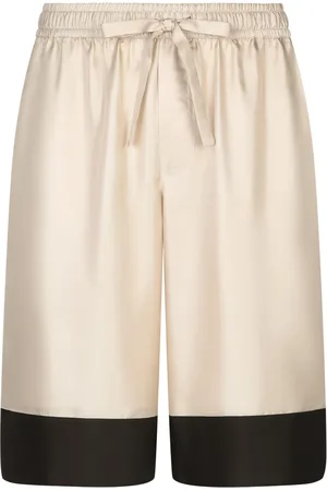 Dolce & Gabbana Logo-embroidered silk shorts