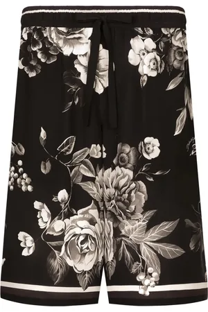 Dolce & Gabbana Floral-print silk track shorts