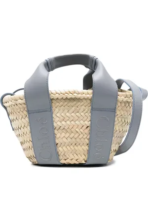 Chloé Small Sense raffia tote bag
